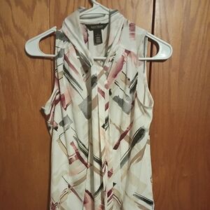 White House Black Market Multicolor Abstract Blouse